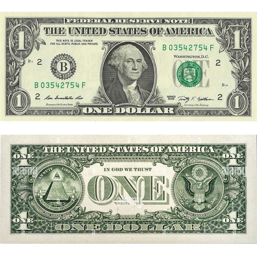 1 Dollar One Dollar Note